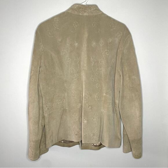 Coldwater Creek Vintage Suede Leather Woven Detail Jacket Size L - Picture 6 of 6